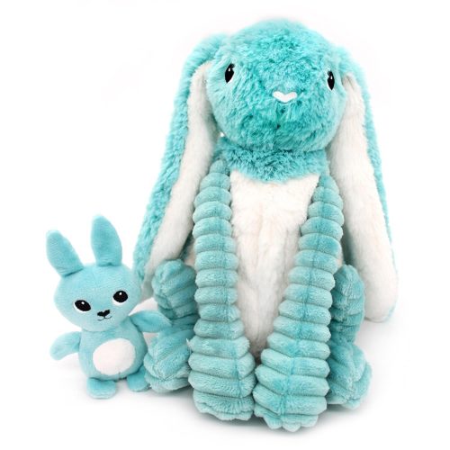 Peluche Ptipotos Lapin Maman/Bebe BLEU Les Déglingos