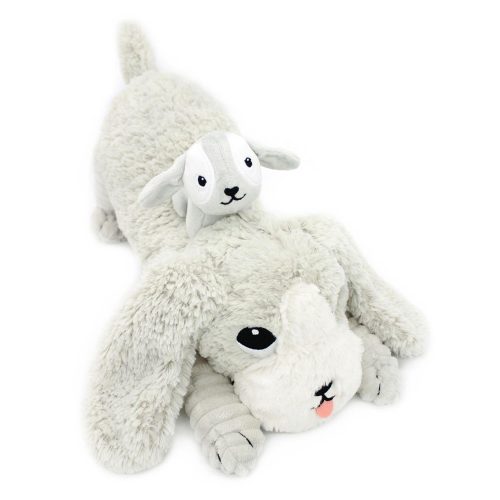 Peluche Ptipotos Chien Maman/Bebe GRIS Les Déglingos