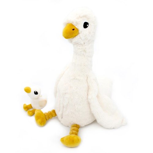 Peluche Ptipotos Oie Maman/Bebe BLANC Les Déglingos