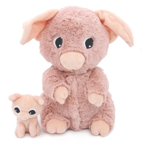 Peluche Ptipotos Cochon Maman/Bebe ROSE Les Déglingos