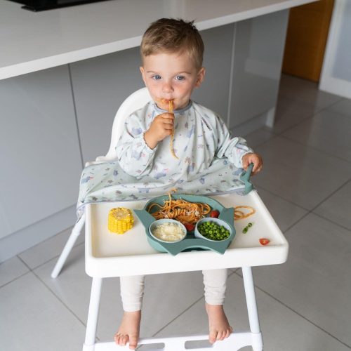 Bavoir Cover et Catch à ventouses GRIS Tidy tot