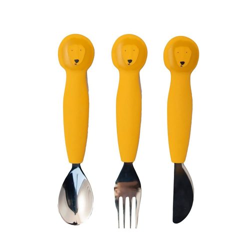 Couverts 3 pièces en silicone JAUNE Trixie