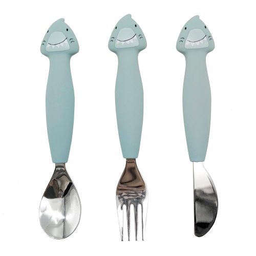 Couverts 3 pièces en silicone BLEU Trixie