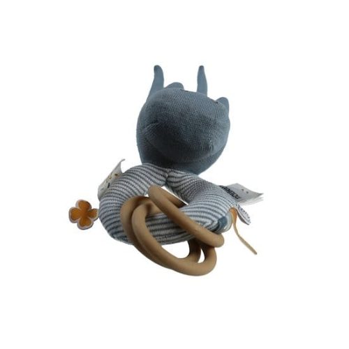 Anneau-hochet coton bio Paco Les Iconiques BLEU Noukie's