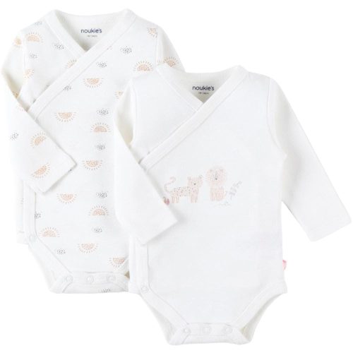 Lot de 2 bodys manches longues croisés Babou et Kendi MULTICOLORE Noukie's