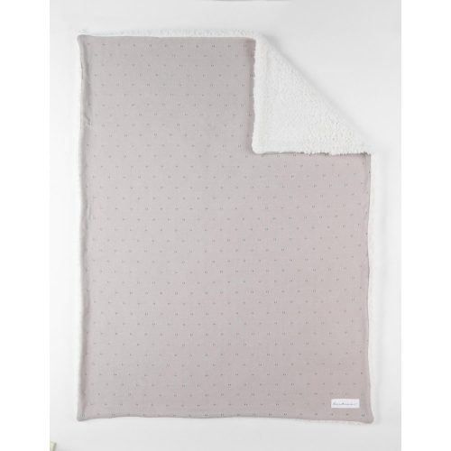 Couverture tricot avec sherpa M&M24 BEIGE Noukie's