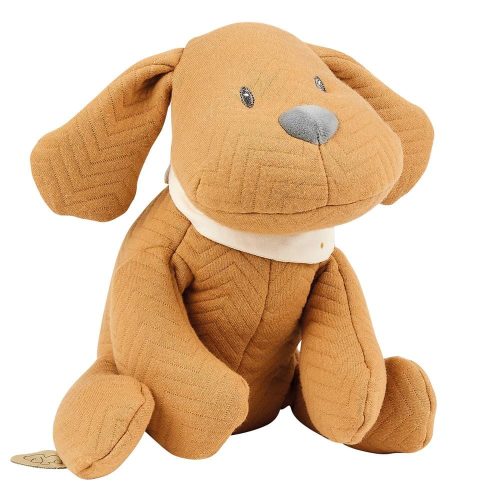 Charlie peluche chien jacquard  MARRON Nattou