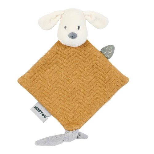 Charlie mini doudou chien jacquard  MARRON Nattou