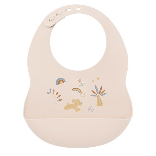 Bavoir imprimé silicone BEIGE Nattou