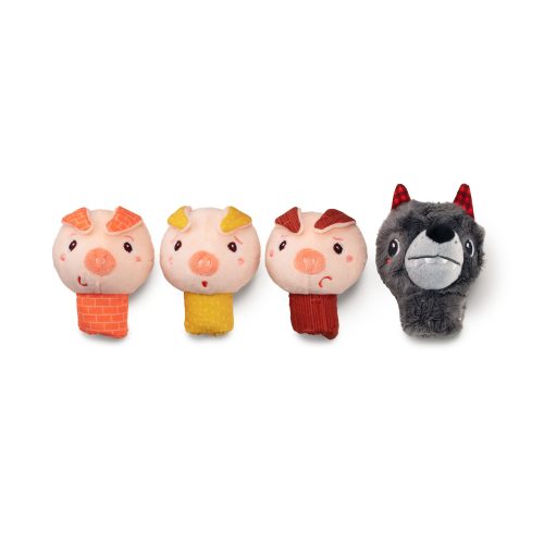Marionnettes à doigts le loup et les 3 petits cochons MULTICOLORE Lilliputiens