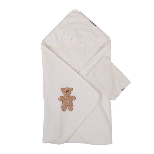 Cape de bain avec gant BLANC Childhome