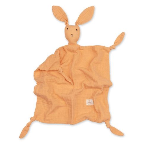 Doudou Bunny en mousseline de coton ORANGE Bemini