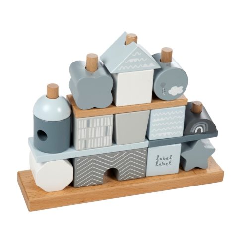 Maison cubes en bois BLEU Label Label