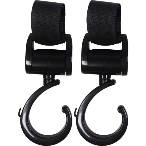 Lot de 2 crochets pour poussette NOIR Ding