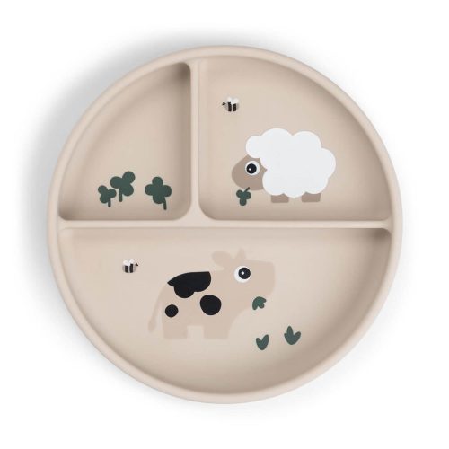 Stick&Stay assiette compartimentée Tiny farm BEIGE Done by Deer
