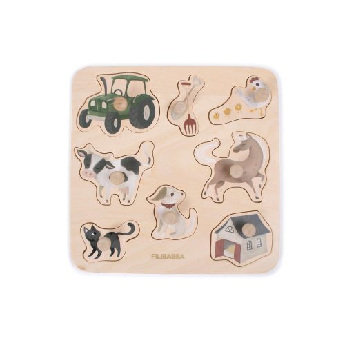 Puzzle en bois A la ferme MULTICOLORE Filibabba