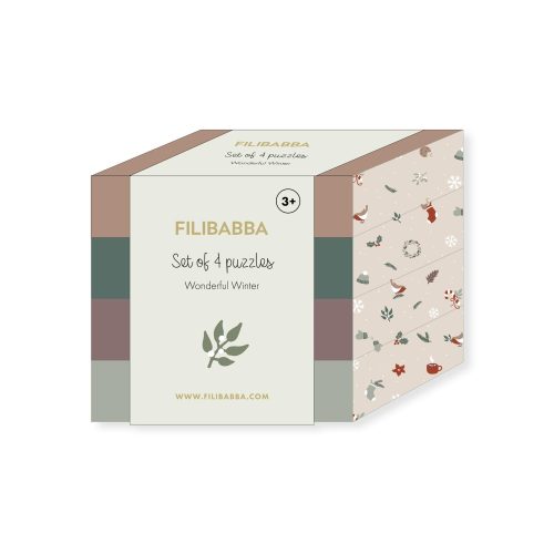 Ensemble de 4 puzzles Wonderful Winter MULTICOLORE Filibabba