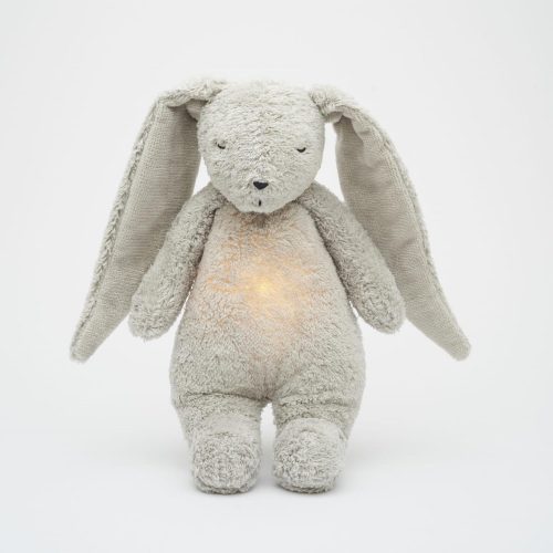 Peluche lapin nature bio avec sons & lumières GRIS Moonie