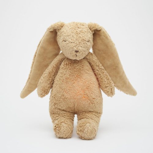 Peluche lapin nature bio avec sons & lumières BEIGE Moonie