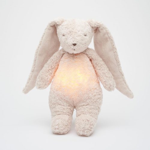 Peluche lapin nature bio avec sons & lumières ROSE Moonie