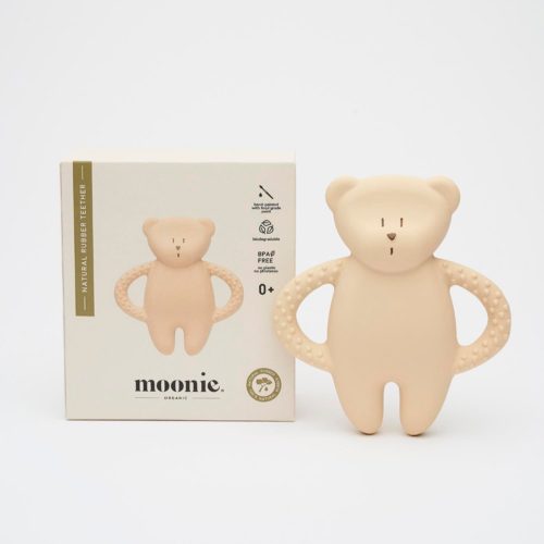 Jouet de dentition ourson en caoutchouc naturel BEIGE Moonie