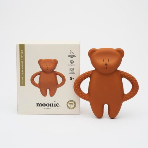 Jouet de dentition ourson en caoutchouc naturel MARRON Moonie