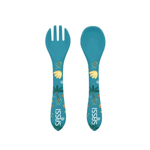 Cuillere et fourchette BLEU Sassi Junior