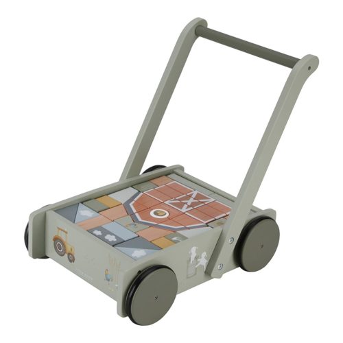 Chariot à blocs en bois  MULTICOLORE Little Dutch