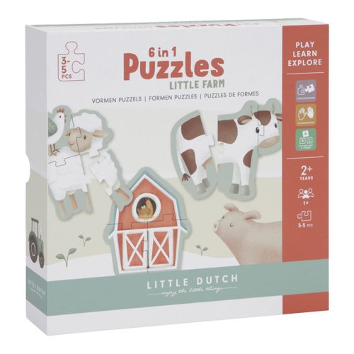 Puzzle 6 en 1 FSC MULTICOLORE Little Dutch