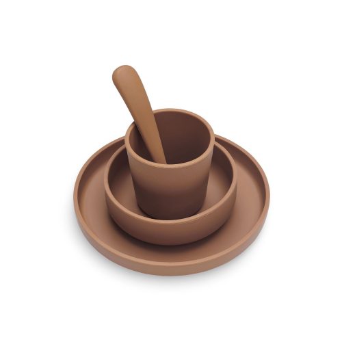 Set de table bébé silicone (4pcs) MARRON Jollein