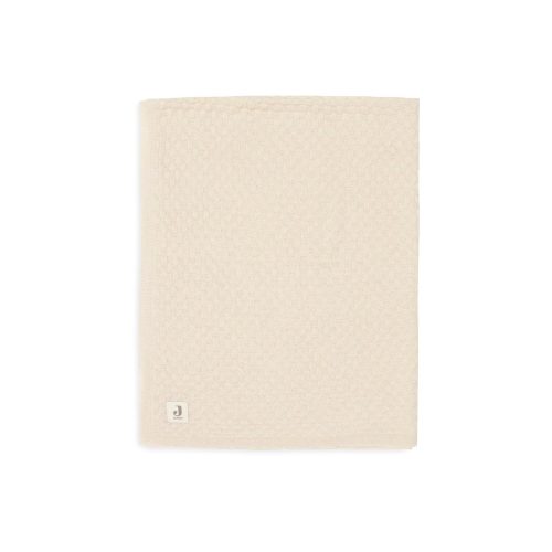 Couverture weave knit merino wool BLANC Jollein