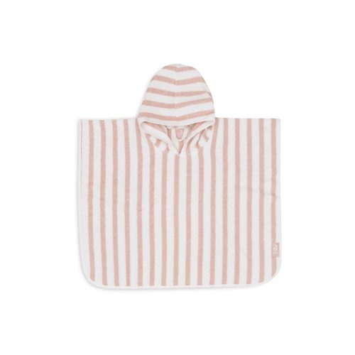 Poncho Bain Stripe Éponge  Gots ROSE Jollein