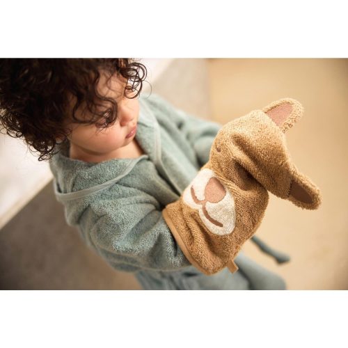 Gant de Toilette Éponge Cheetah MARRON Jollein