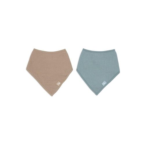 Lot de 2 Bavoirs Bandana Gaze de Coton VERT Jollein