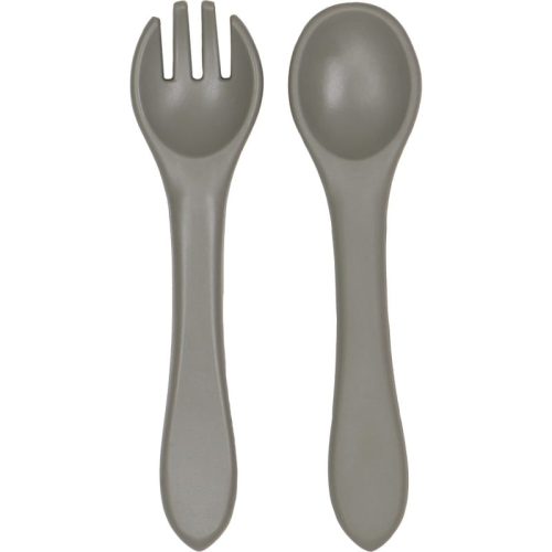 Fourchette et cuillère en silicone GRIS Tryco