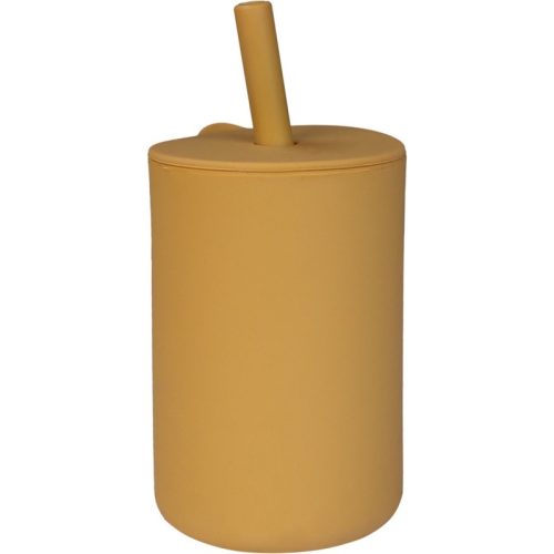 SiliconeTasse avec paille JAUNE Tryco