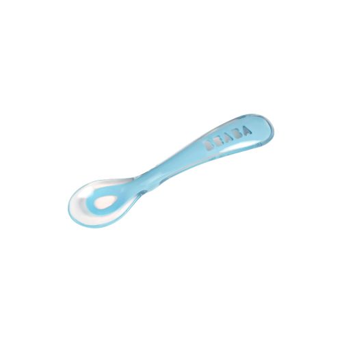 Cuillère 2ème âge silicone Bleu