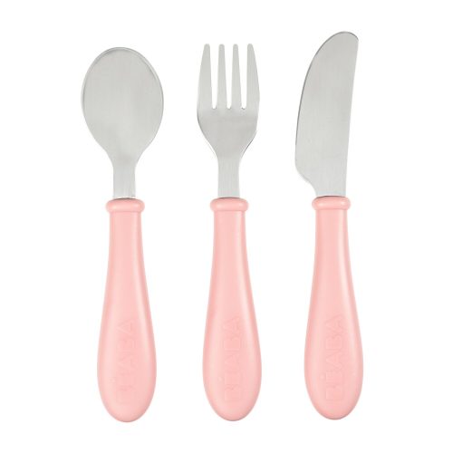 Set 3 couverts inox Rose