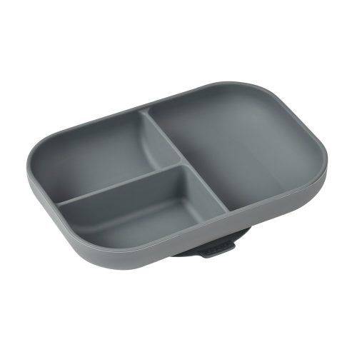 Assiette compartimentée silicone Gris minéral