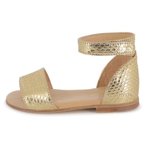 CHLOE Sandales à brides en cuir FILLE 26 Beige