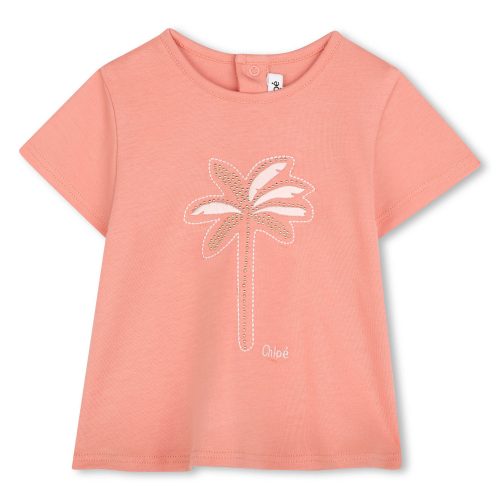 CHLOE T-shirt manches courtes coton FILLE 18M Rose