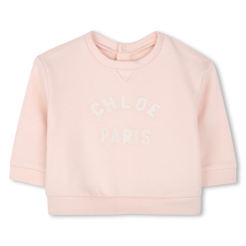 CHLOE Sweat-shirt molletonné coton FILLE 18M Rose