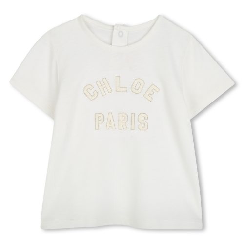 CHLOE T-shirt manches courtes coton FILLE 18M Beige