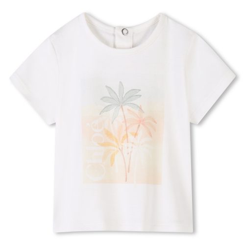 CHLOE T-shirt coton manches courtes FILLE 18M Blanc