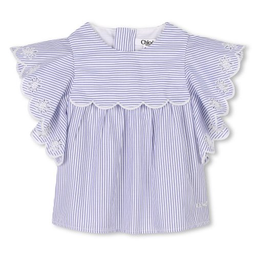 CHLOE Blouse manches courtes coton FILLE 18M Bleu