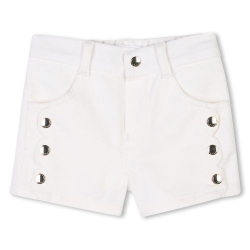 CHLOE Short en sergé de coton FILLE 18M Blanc