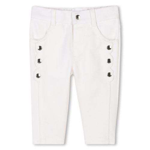 CHLOE Pantalon en sergé coton FILLE 18M Blanc