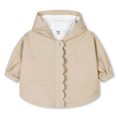 CHLOE Cape à capuche en gabardine FILLE 18M Beige