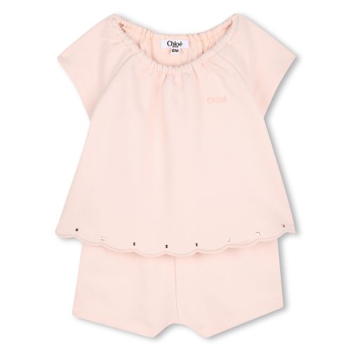 CHLOE Combinaison courte en molleton FILLE 18M Rose