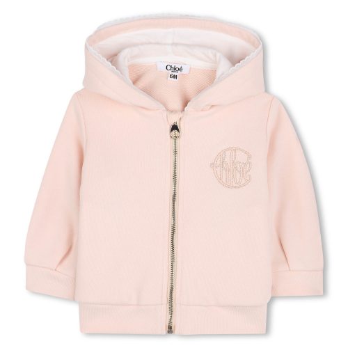 CHLOE Sweat-shirt zippé à capuche FILLE 18M Rose